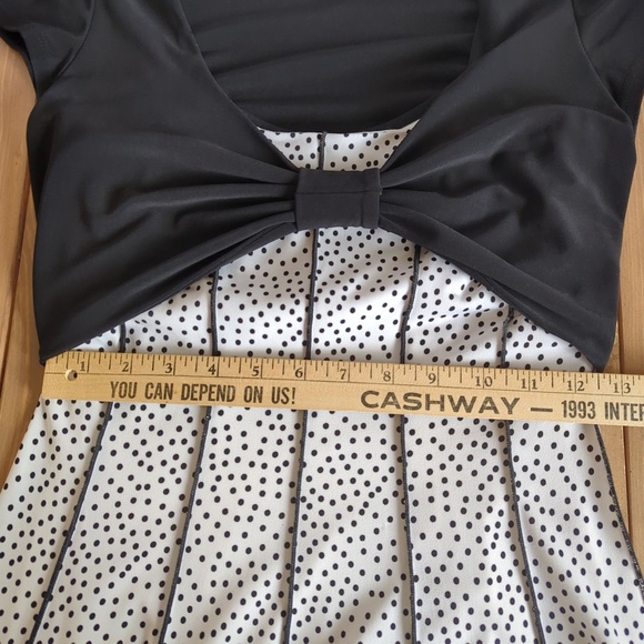 Joseph Ribkoff Black & White Polka Dot Fit & Flare Midi Dress Shrug Bolero - Picture 11 of 15